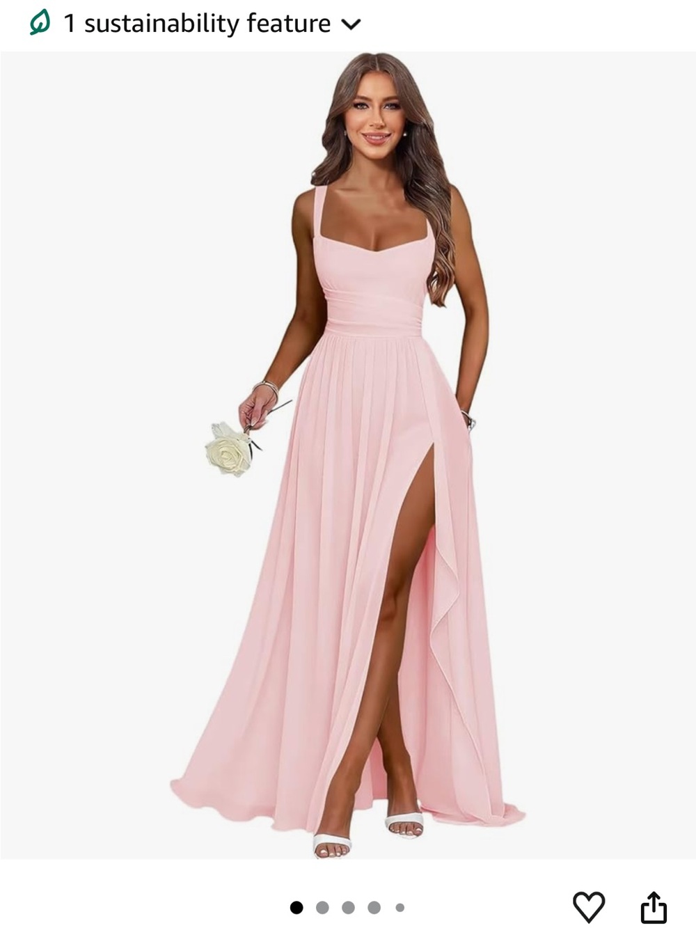 Blush Pink Strappy High-Slit Evening Dress